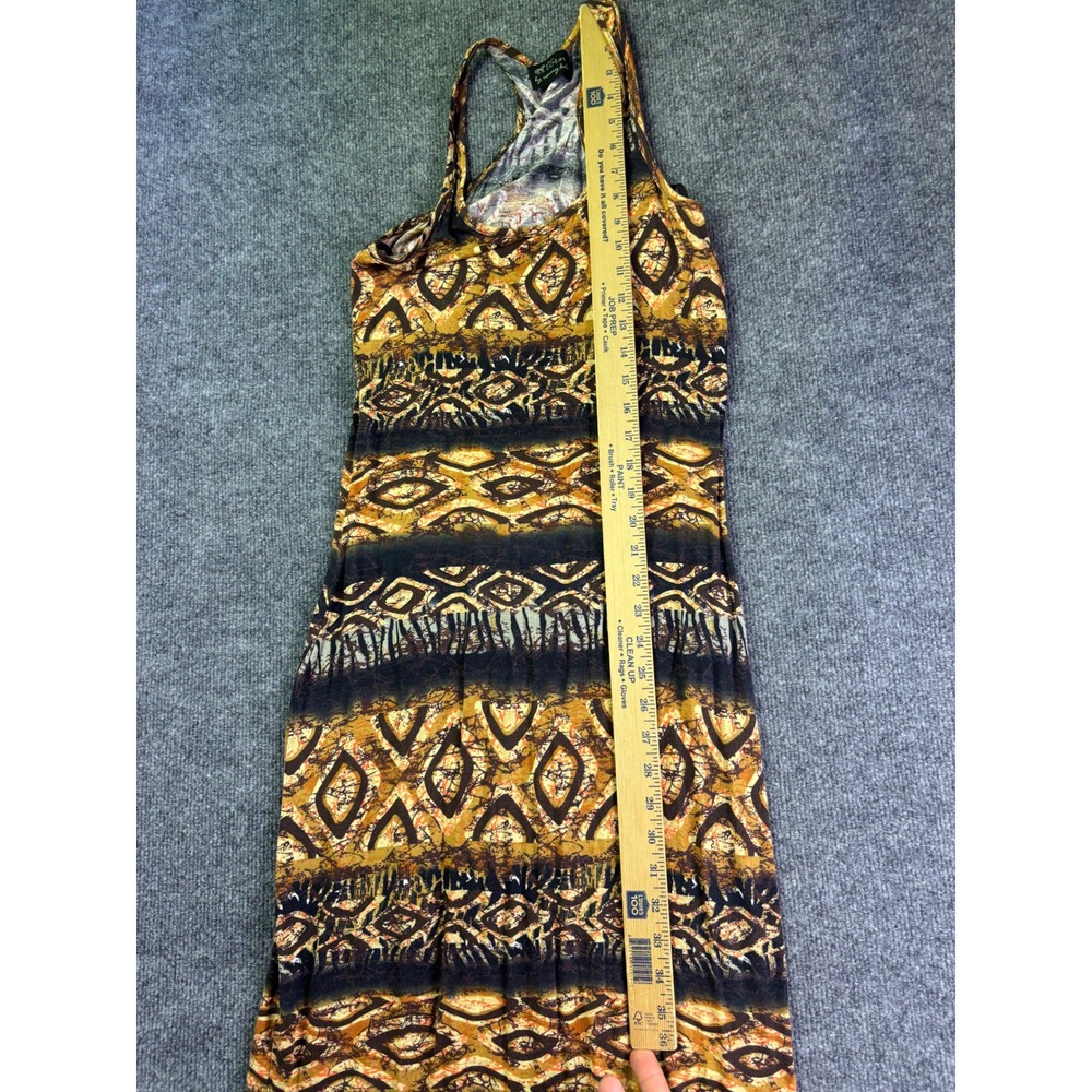 Torn by Ronny Kobo Maxi Dress Womens Medium Gold Tribal Print Racerback Modal - Picture 5 of 8